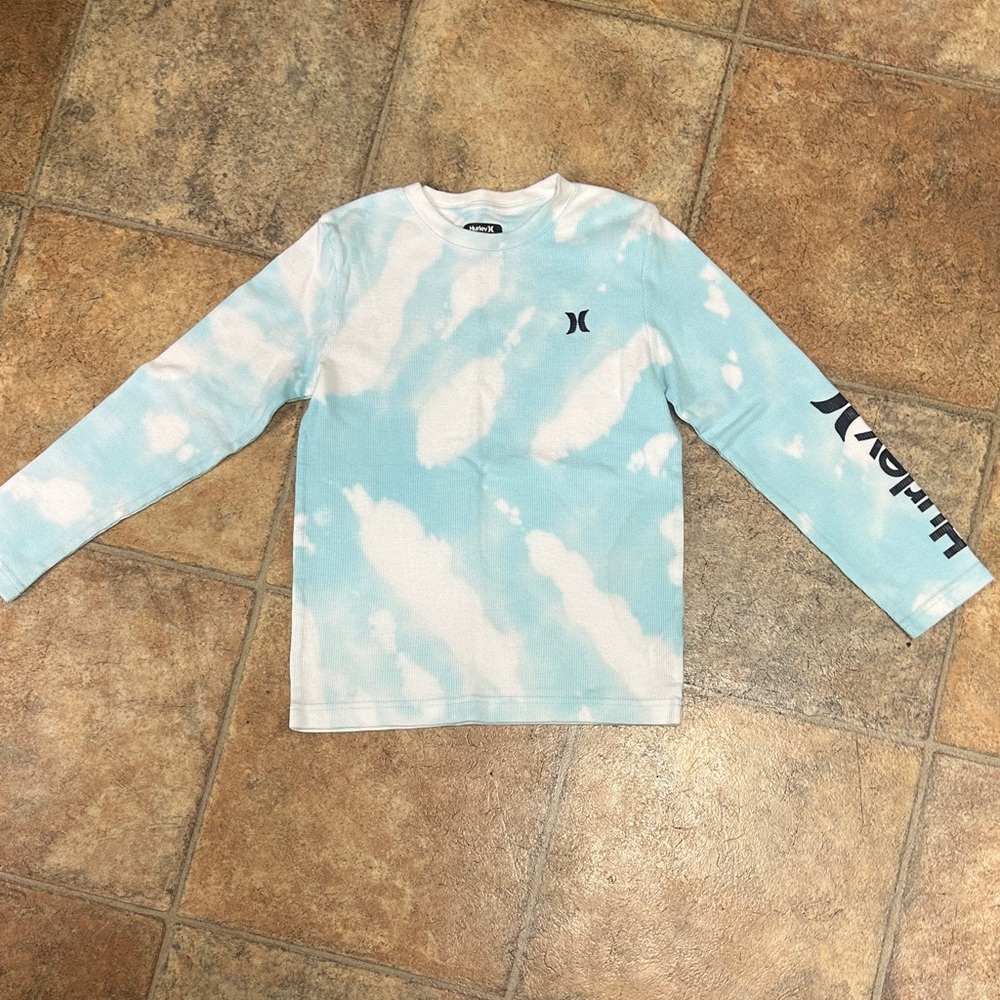 Hurley Kids Sky Blue and White Long Sleeve Tee